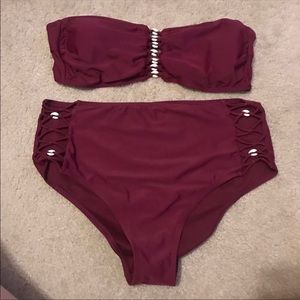 Maroon Shell Bikini